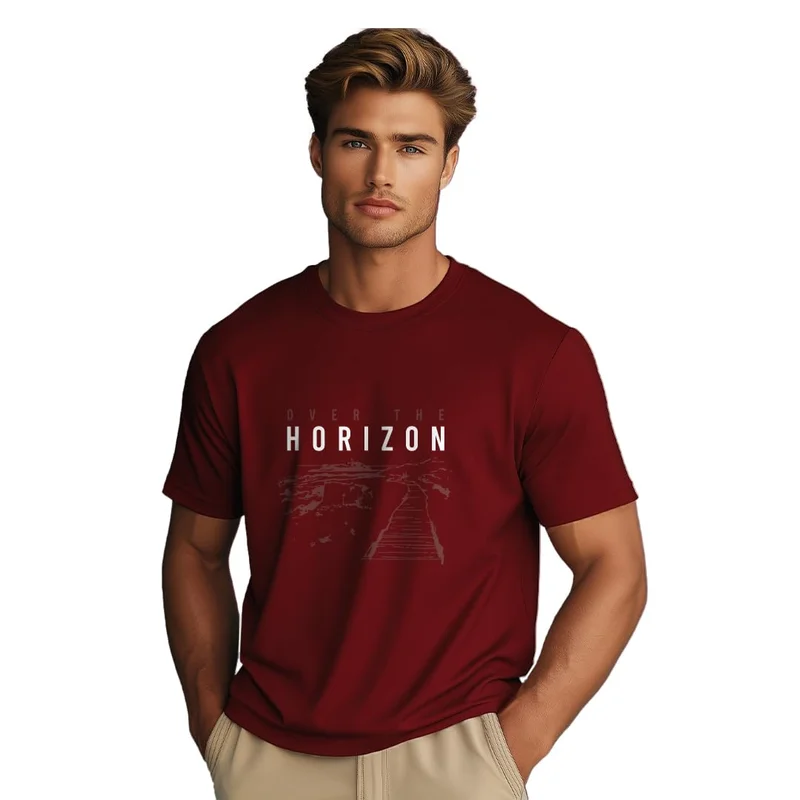 NOBERO Men's Cotton Regular Fit T-Shirt in Maroon